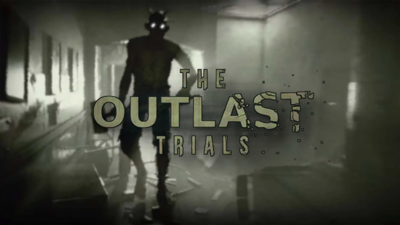 Image from The Outlast Trials with a blurry person walking towards the player while holding a giant hammer.