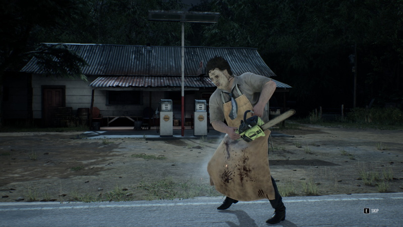 Leatherface performing his iconic Chainsaw Dance.